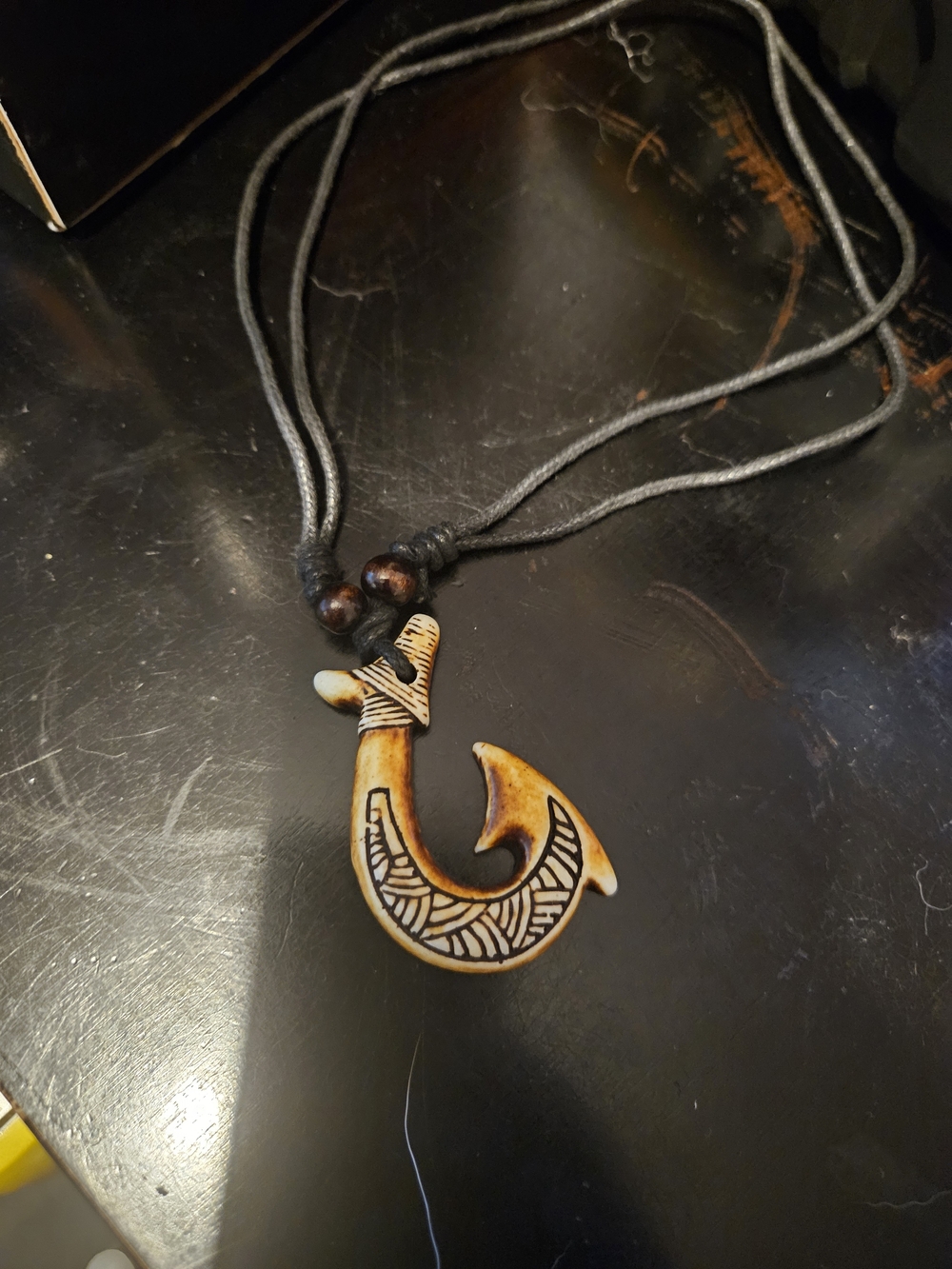 Handcrafted Brown Fish Hook Pendant Necklace - Women Jewelry